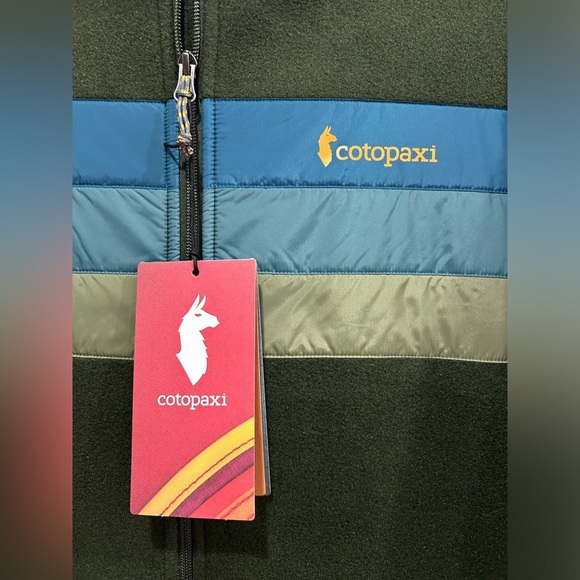 Cotopaxi Men's Large Teca Fleece Full-Zip Jacket Happy Hiker Green Blue NWT - Picture 5 of 8